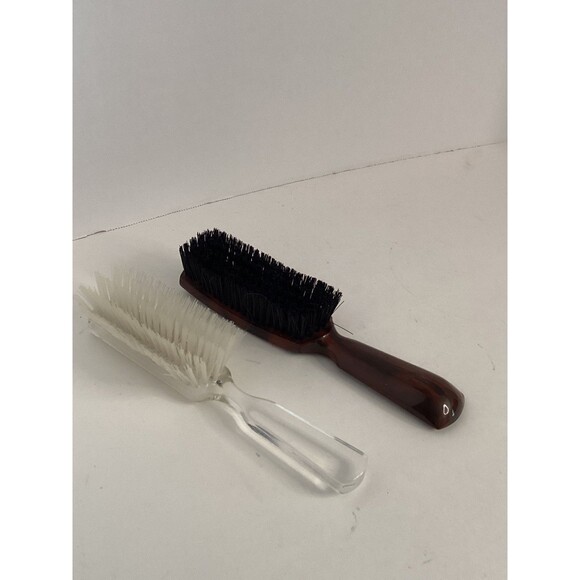 VTG Fuller Brush Clear Lucite Hair Brush USA Made & Brown Bakelite? Mens brush - Picture 2 of 5